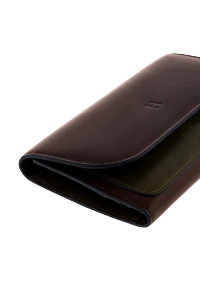 Kadın Hakiki Deri Büyük Cüzdan Kapaklı Çıtçıtlı RFID Korumalı Charlotte Kahve Haki ürün görseli 1