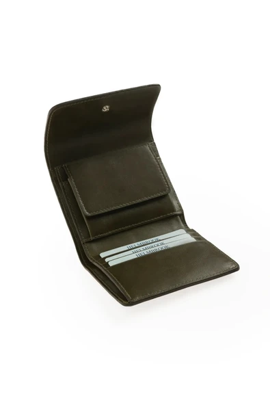 Kadın Hakiki Deri Büyük Cüzdan Kapaklı Fermuarlı RFID Korumalı Eleanor Haki ürün görseli 1
