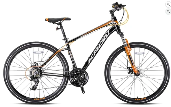 KRON TX 100 28 JANT 21 VİTES HİDROLİK DİSK FREN FULL SHIMANO 16" Mat Siyah-Gri/Turuncu ŞEHİR BİSİKLETİ ürün görseli 1