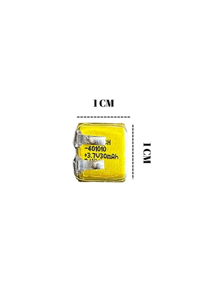 TrkTech 3.7V 30mAh Lityum İyon Pil Şarj Edilebilir Kulaklık Bataryası 10mm x 10mm x 3mm ürün görseli 1