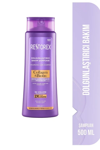 Restorex Collagen & Biotin Hacimsiz Saçlar Için Dolgunlaştırıcı Şampuan 500ml ürün görseli 1