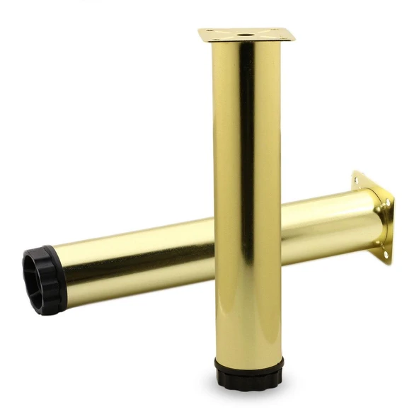 Mobilya Kanepe Sehpa TV Ünitesi Koltuk Ayağı Ayarlanabilir 25 cm Gold Altın Metal Baza Ayak 4 Adet ürün görseli 1