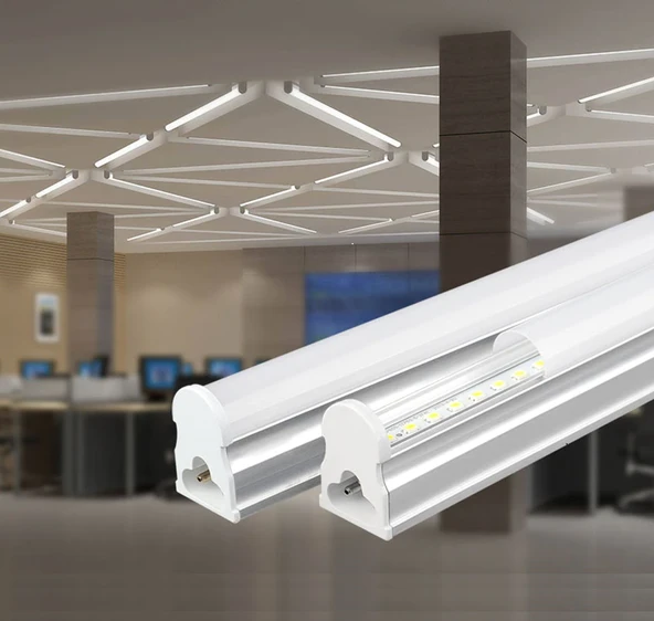 Cata Ct-2469 T5 Bant Armatürü Eklenebilir Anahtarlı 20W Ledli Beyaz Kasa Beyaz Işık 6400K 117cm ürün görseli 1