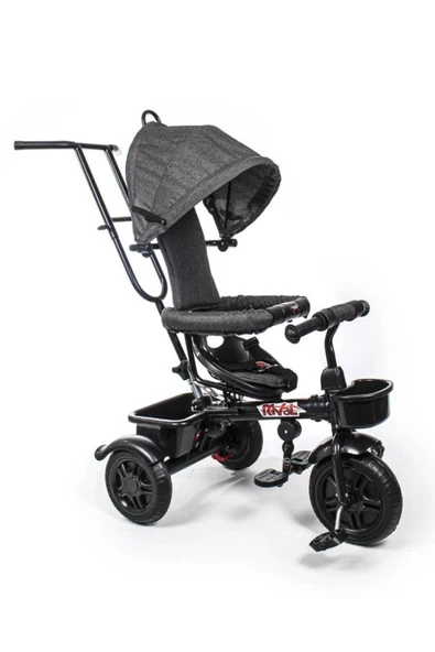 Rival  1+ Yaş Rv501 Hiper Bike Ebeveyn Kontrollü 3 Tekerli Çocuk Bisikleti Antrasit Vitessiz 2 Yıl 3 Gri H ürün görseli 1