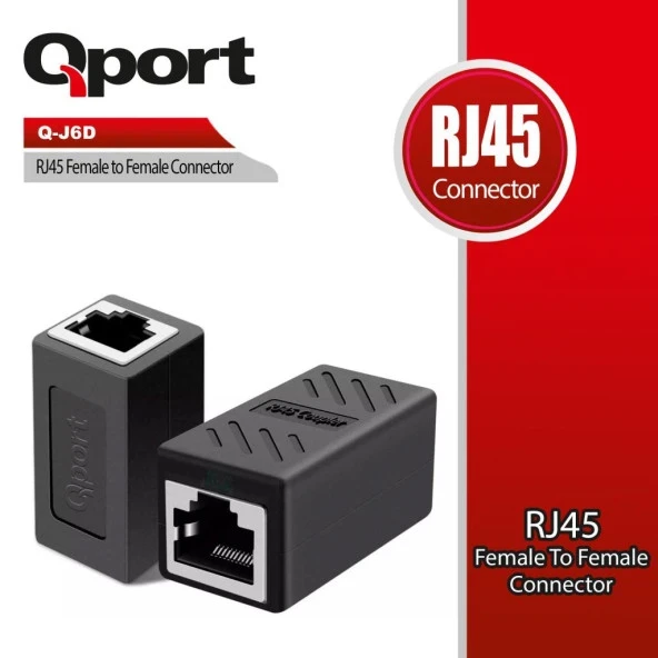 QPORT Q-J6D CAT6 RJ45 DİŞİ DİŞİ ARA KONNEKTÖR ürün görseli 1