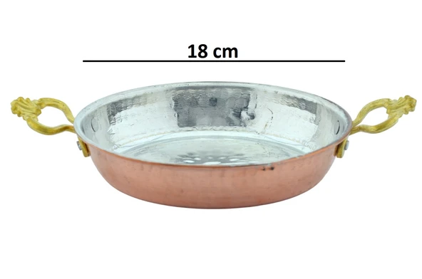 El Yapımı Bakır Omlet ve Yumurta Tavası,Bakır Sahan Tava NO3 (18 cm) ürün görseli 1