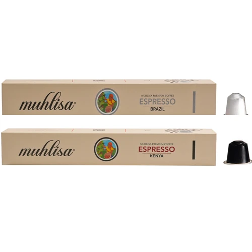 Muhlisa Espresso Kapsül Kahve 2 Kutu Kenya, Brazıl (20 KAPSÜL) %100 Arabica ürün görseli 1