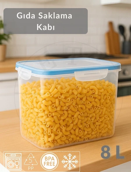 Vakumlu Saklama Kabı Hava Almaz BPA Free Kilitlenebilir Büyük Gıda Saklama Kabı 8 L ürün görseli 1