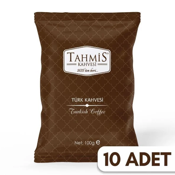 Tahmis 10'lu Türk Kahvesi Orta Kavrulmuş 100 Gram Paket Seti ürün görseli 1