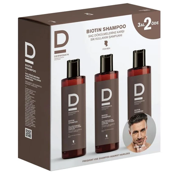 Dermoskin Biotin Şampuan Saç Dökülmesine Karşı Erkek 200 ml - 3 Al 2 Öde ürün görseli 1