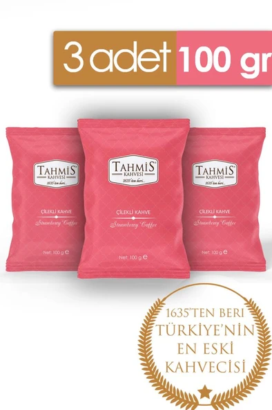 Tahmis Çilek Aromalı Türk Kahvesi 100 Gr 3'lü Paket ürün görseli 1