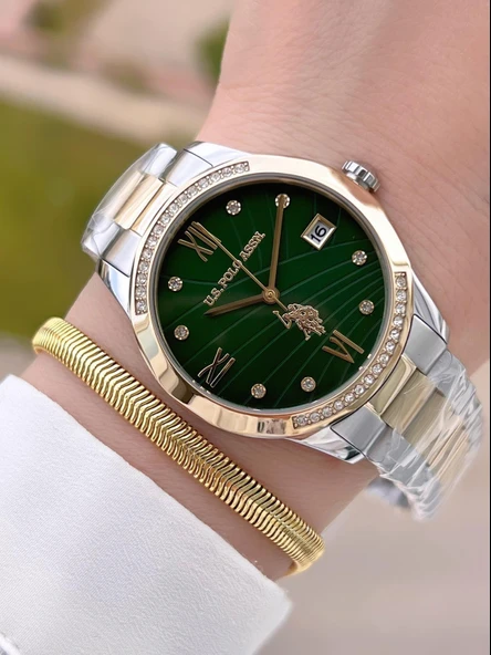 U.S.POLO ASSN Çelik Kordon 5 Atm Suya Dayanıklı Kadın Kol Saati+Bileklik Hediyeli USPA.2059.B08 ürün görseli 1