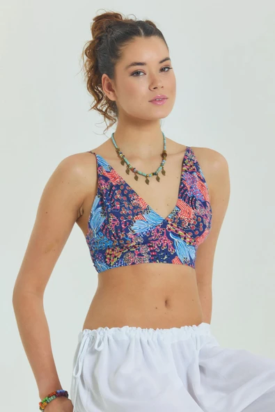 Bağcıklı Sırtı Açık Ayarlanabilir Crop Bluz ürün görseli 1