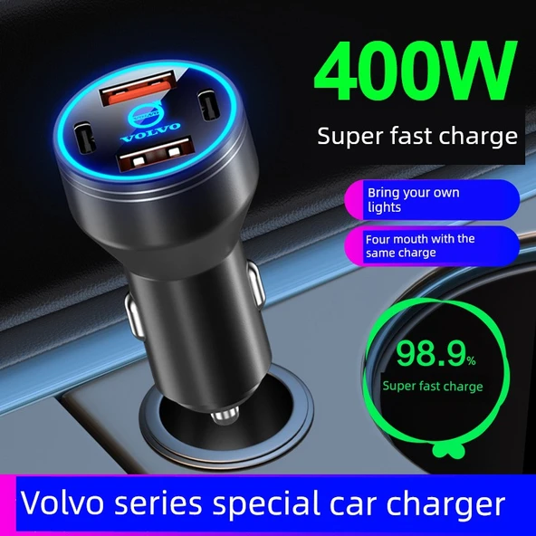 PTTAVM: Volvo Araç Şarj Cihazı 200W Süper Hızlı Şarj Alaşım Siyah
