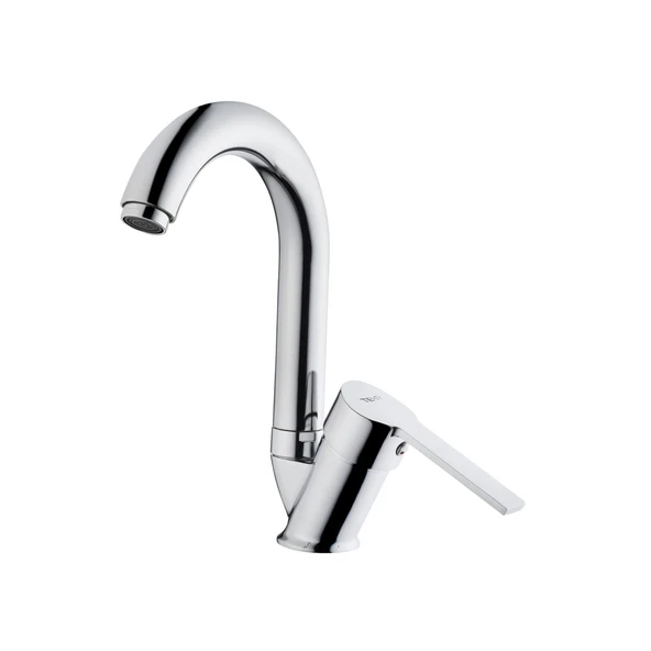 Tema Flora Kuğu Lavabo Bataryası Musluk Krom TSE li ürün görseli 1