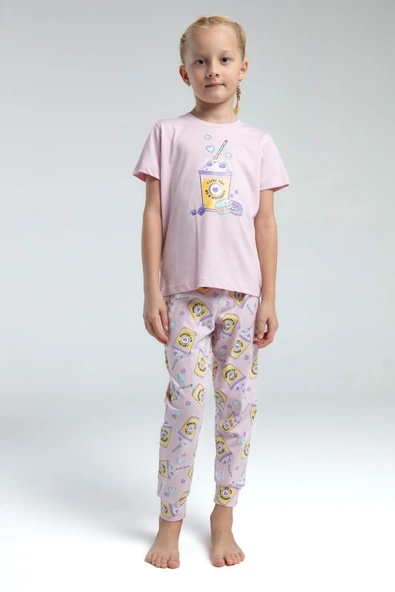 14102 Toontoy Kız Çocuk Komple Baskılı Pijama Takım 14102 ürün görseli 1