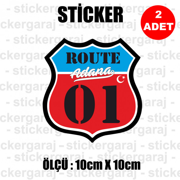 01 ADANA 2 adet plaka sticker - il sehir rota etiket - kask motosiklet otomobil araba pc laptop bilgisayar cam uyumlu ürün görseli 1