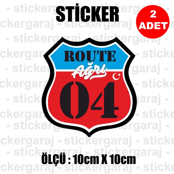 04 AĞRI 2 adet plaka sticker - il sehir rota etiket - kask motosiklet otomobil araba pc laptop bilgisayar cam uyumlu ürün görseli 1