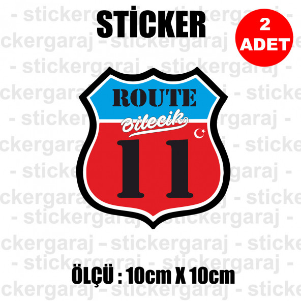 11 BİLECİK 2 adet plaka sticker - il sehir rota etiket - ürün görseli 1