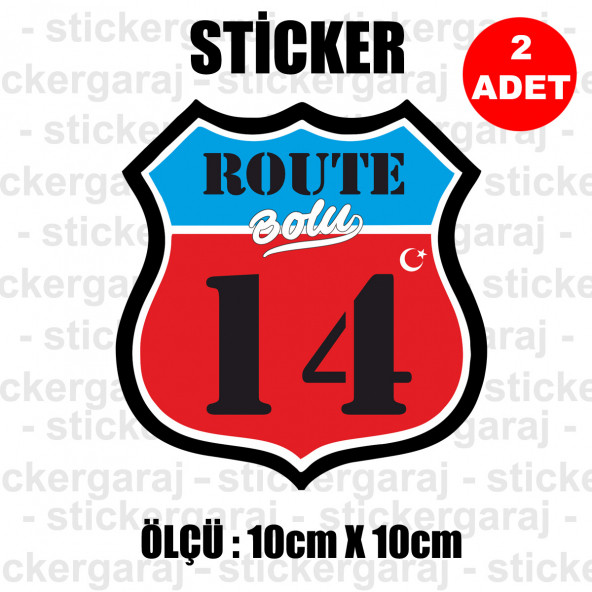 14 BOLU 2 adet plaka sticker - il sehir rota etiket - kask motosiklet otomobil araba pc laptop bilgisayar cam uyumlu ürün görseli 1