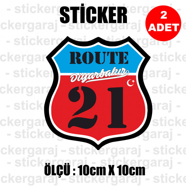 21 DİYARBAKIR 2 adet plaka sticker - il şehir rota etiket ürün görseli 1