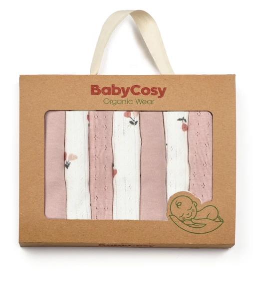 Bebek 7'li Mix Ağız Mendili 25x25cm, %100 Organik Pamuk, Bebek ve Yenidoğan Serisi - CSY5961 ürün görseli 1