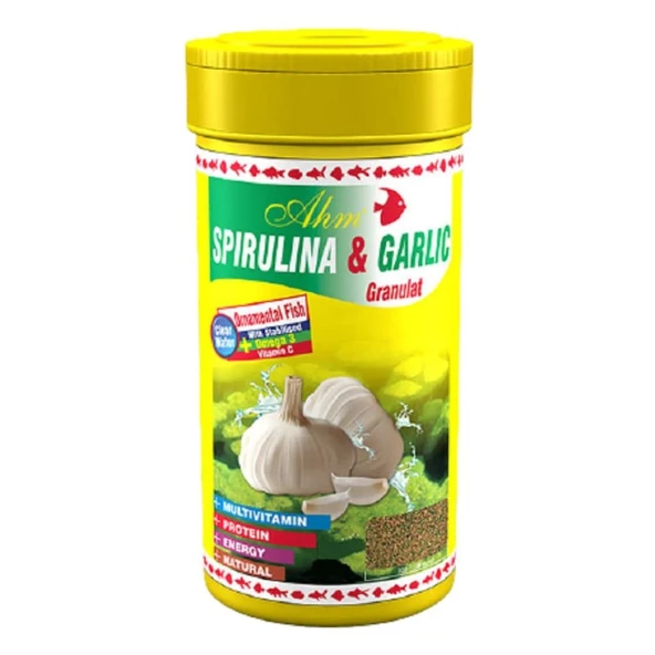 Ahm Spirulina Garlic Sarımsaklı Balık Yemi 100 ml ürün görseli 1