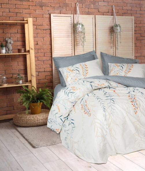 Cotton Box Tek Kişilik Nevresim Takımı Hiedra Indigo ürün görseli 1