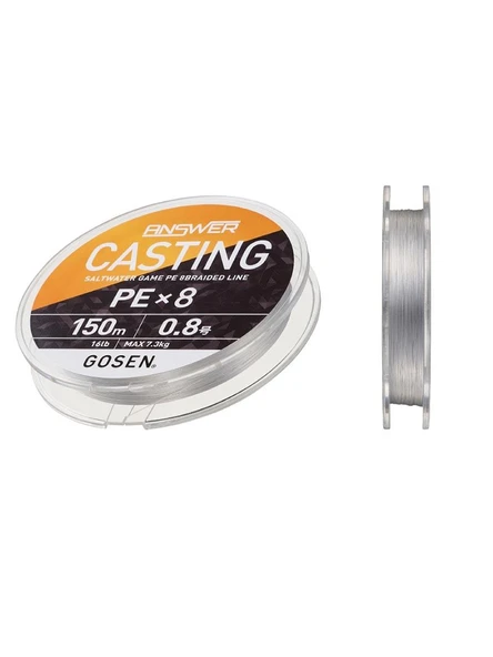 Gosen Answer Casting PE 8 Örgü İp Misina 150mt Fine Silver Color ürün görseli 1