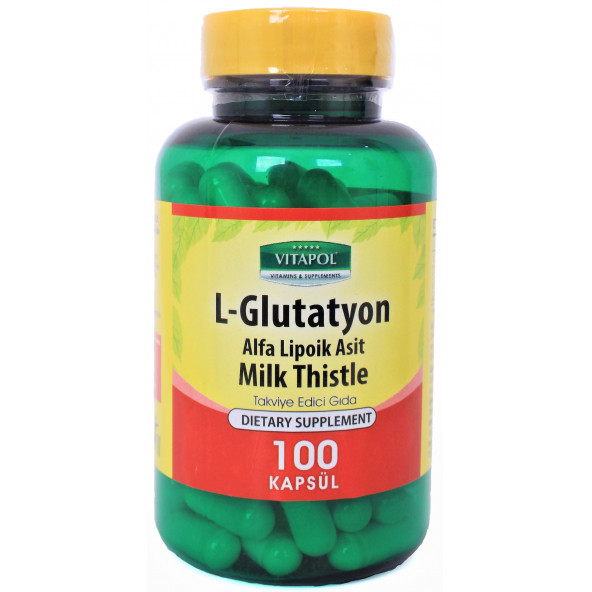 Vitapol L-Glutatyon 500 Mg Alfa Lipoik Asit Milk Thistle 100 Kapsül ürün görseli 1