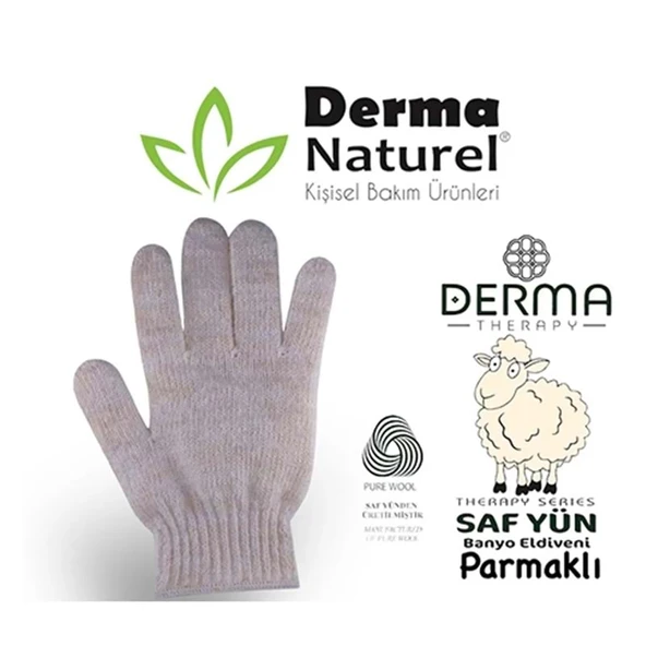 Derma Naturel Therapy Saf Yün Parmaklı Banyo Eldiveni T-478 ürün görseli 1