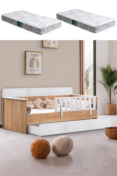 Yavrulu Karyola, Mira Yavrulu Montessori Karyola - Ceviz + 2 Adet Comfort Yatak ürün görseli 1