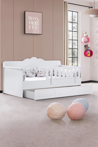 Yavrulu Karyola, Flower Yavrulu Montessori Karyola - Beyaz ürün görseli 1