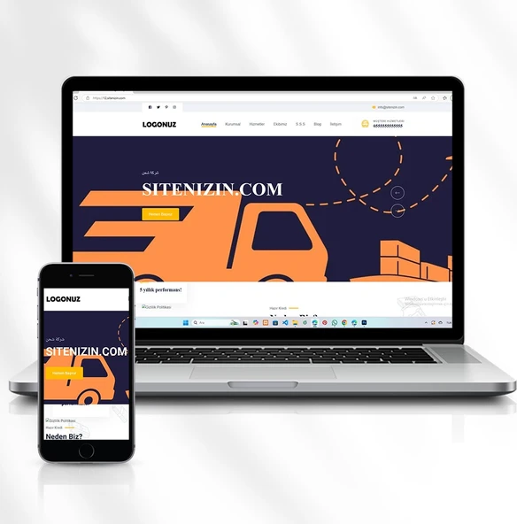 Nakliyat, Kargo ve Genel Hizmet Şirketleri Için Kurumsal Web Sitesi Kod: 12.sitenizin.com ürün görseli 1
