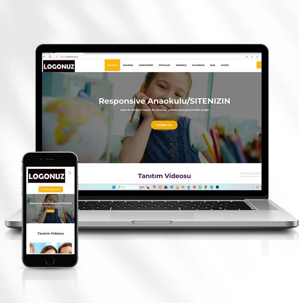 Eğitim Kurumları Için Tanıtım Amaçlı Hizmet Web Sitesi Kod: 9.sitenizin.com ürün görseli 1