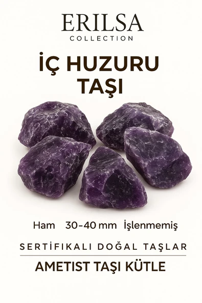Sertifikalı Ham İşlenmemiş Koyu Ametist Taşı Kütle – El Taşı - Derin Arınma Spiritüel Güç Kaynağı ürün görseli 1