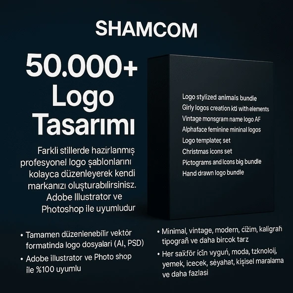 50.000+ Logo Tasarımı – Shamcom’dan Dev Grafik Paketi - Resim 3