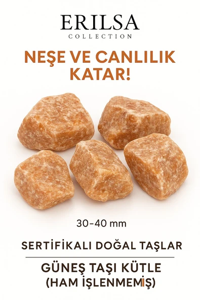 Sertifikalı Ham İşlenmemiş Güneş Taşı Kütle – El Taşı | Yaşam Enerjisi ve Özgüvenin Doğal Kaynağı ürün görseli 1