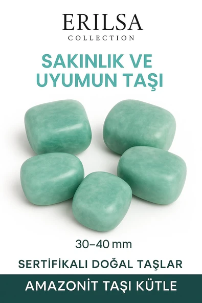 Sertifikalı Tamburlanmış Amazonit Taşı Kütle – El Taşı İç Huzur ve Duygusal Denge Taşı ürün görseli 1