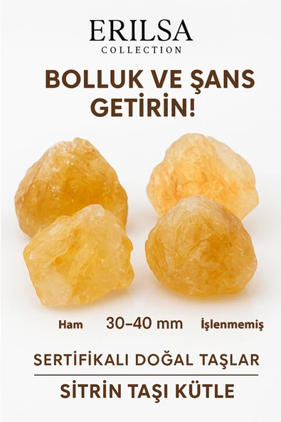 Sertifikalı Ham İşlenmemiş İri Boy Sitrin Taşı Kütle – El Taşı Bolluk, Neşe Güçlü Enerji Frekansı ürün görseli 1