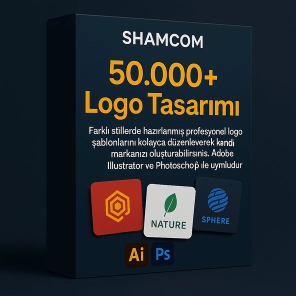 50.000+ Logo Tasarımı – Shamcom’dan Dev Grafik Paketi ürün görseli 1