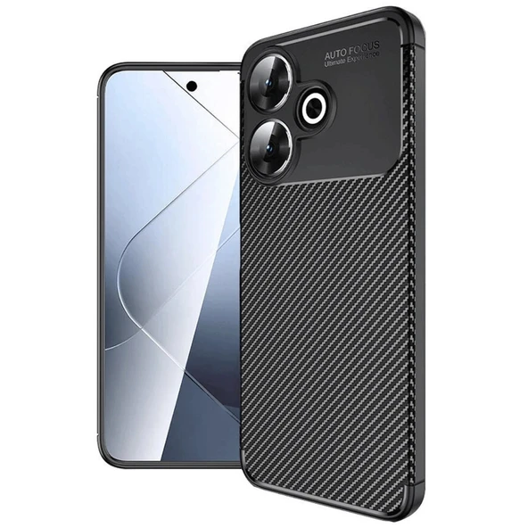 Gpack Xiaomi Redmi 13 4G uyumlu Kılıf Negro Karbon Görünümlü Silikon ürün görseli 1