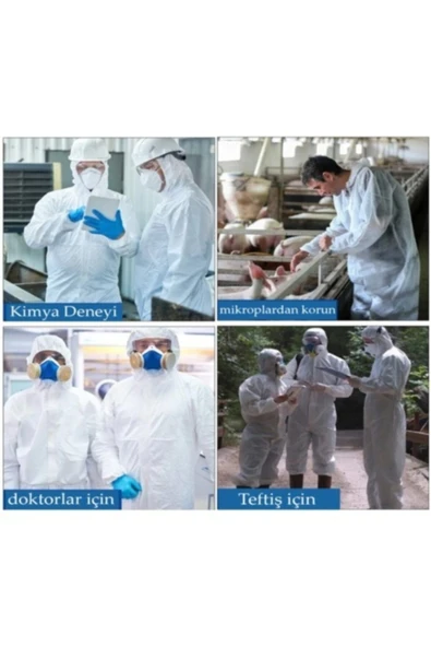 KK KORONA KORUYUCU Laminasyonlu Tulum - Ce Belgeli - Virüs Ve Bakterilere Karşı Koruyucu, Fermuarlı, Tek Kullanımlık ürün görseli 1