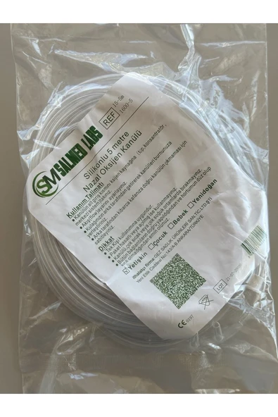 SALMED Oksijen Kanülü 5 METRE Silikonlu Nazal Kanül Yetişkin ürün görseli 1