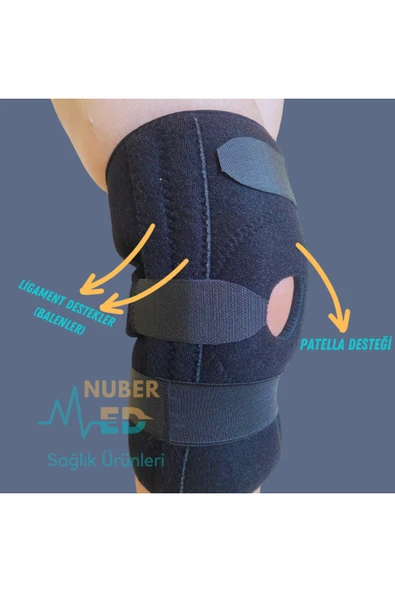 NUBERMED Bedensiz Patella Destekli Dizlik Ligament Destekli Menisküs Ve Çapraz Bağ Destekleyici- Spor Dizlik ürün görseli 1