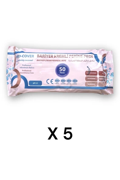 MED-COVER Bariyer Kremli Perine Bölgesi Temizleme Pedi/mendili 50'li- 5 Paket ürün görseli 1