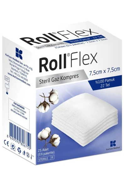 ROLL Flex Gaz Kompres 7,5cm X 7,5cm 25'li ürün görseli 1