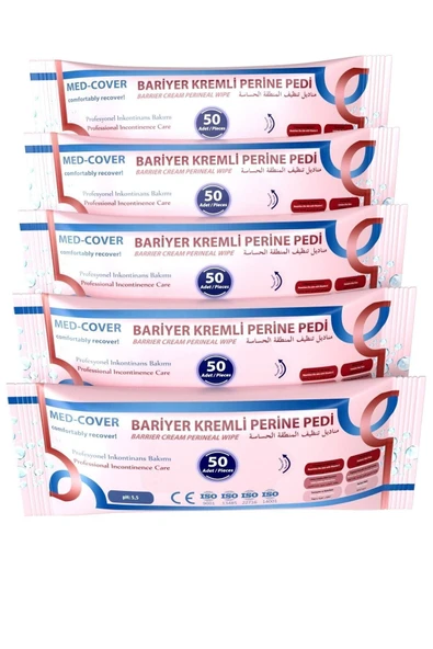 MED-COVER Bariyer Kremli Perine Bölgesi Temizleme Pedi/mendili 50'li - 5 Adet ürün görseli 1