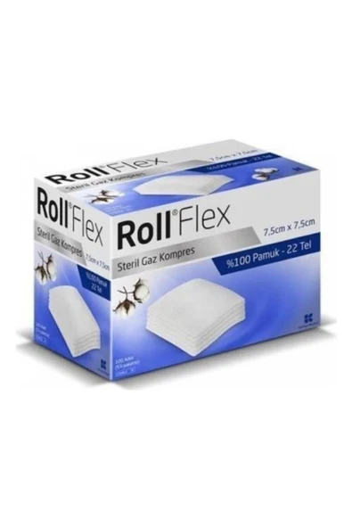 ROLL Flex Steril Gaz Kompres 7,5cm X 7,5cm ( 5'li Pakette) 100 Adet - Skt: 04/2027 ürün görseli 1