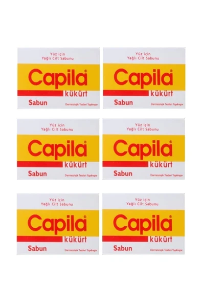 CAPİLA Kükürt 90 g 6 Adet - Yağlı Ciltler Için Kükürtlü Ve Katranlı Yüz Sabunu ürün görseli 1